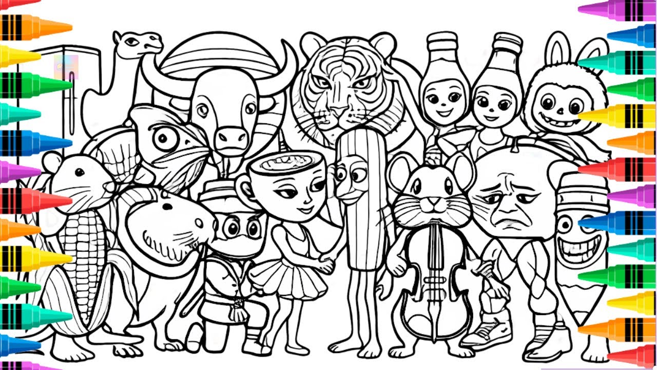 TOP New Italian Brainrot Animals Coloring Pages-Tung Tung Tung Sahur & Ballerina Cappucina/ TadaDraw