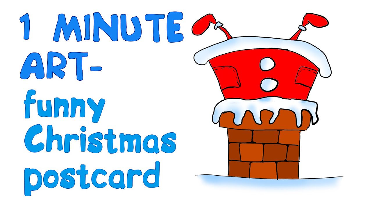 Рисунки за минутку - Как рисовать новогоднюю открытку