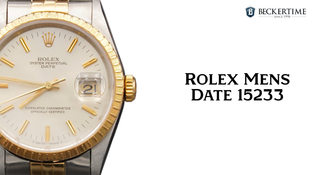 Mens Rolex Date 18K Gold Stainless Steel Watch Silver Gold Stick
