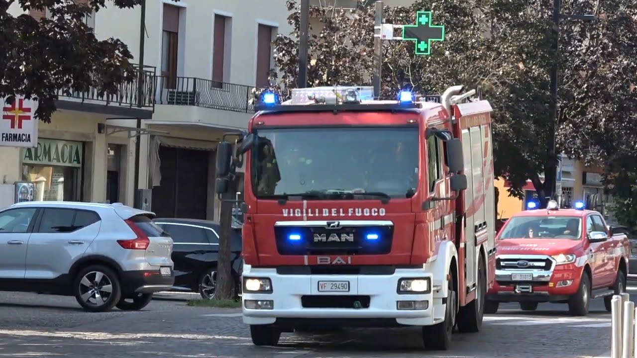 Ascensore bloccato a Calcinato Arrivo 2 partenza Man tgm vigili del fuoco di Brescia in sirena