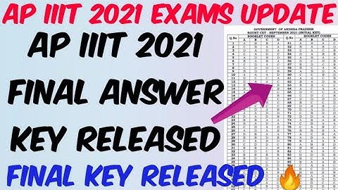 AP iiit 2021 Final Answer key Released 🤩