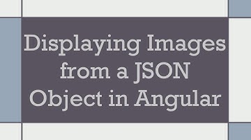 Displaying Images from a JSON Object in Angular