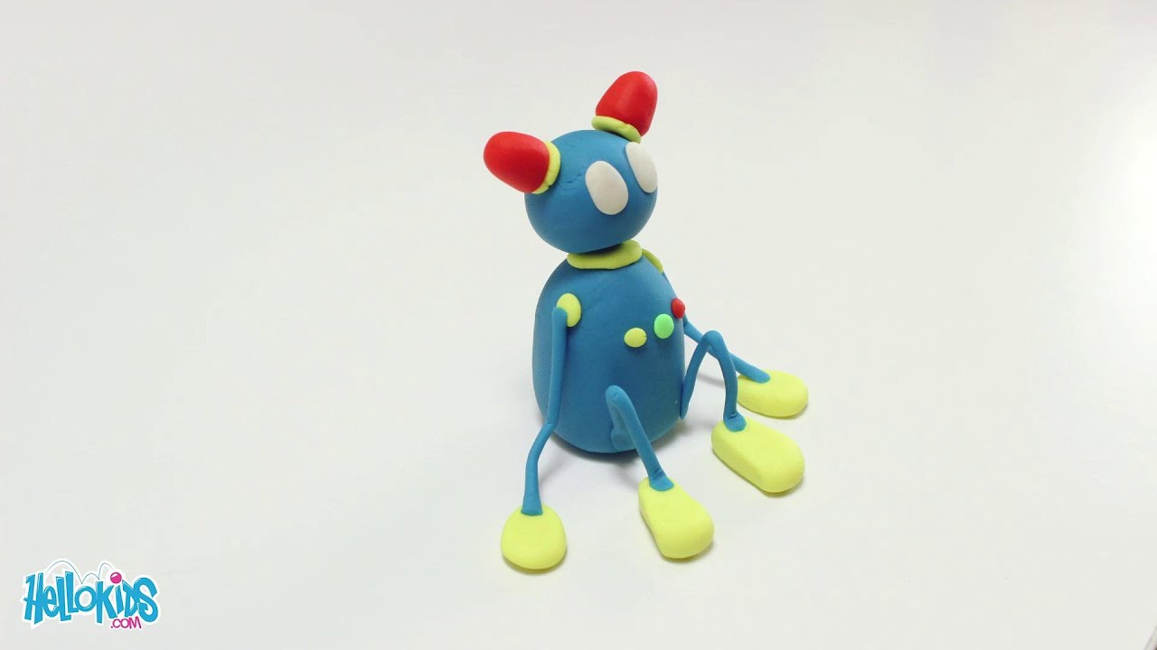 Tutoriel : fabriquer un robot en pâte à modeler (Hellokids) - YouTube