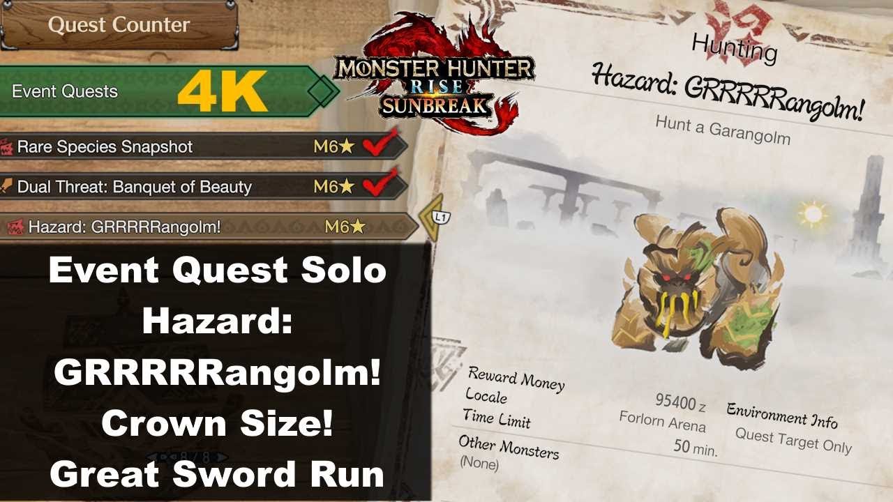 MHR Sunbreak Event Quest Solo - Hazard: GRRRRRangolm!