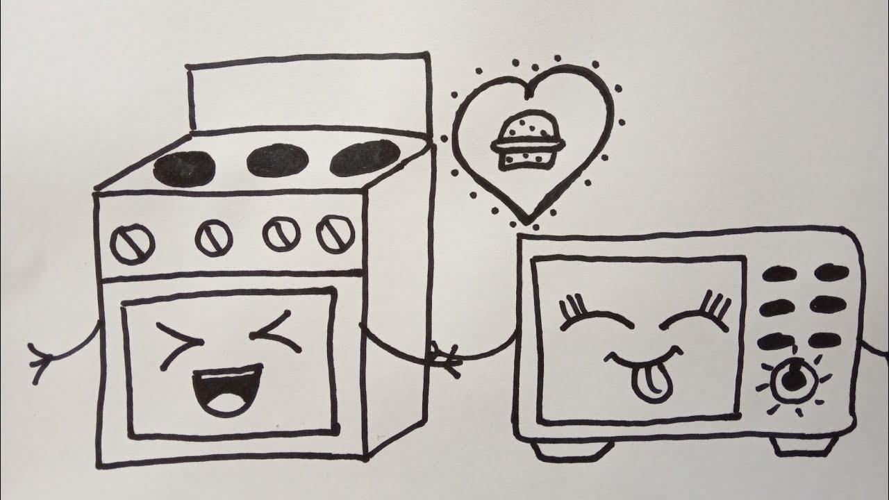 CÓMO DIBUJAR UNA ESTUFA Y MICROONDAS / HOW TO DRAW A STOVE AND MICROWAVE -  thptnganamst.edu.vn