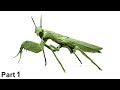 Origami Boxer Mantis tutorial (Manuel Sirgo) part 1折り紙 ボクサーカマキリ