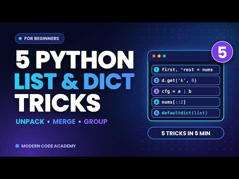 5 Python List and Dictionary Tricks Every Beginner Should Know