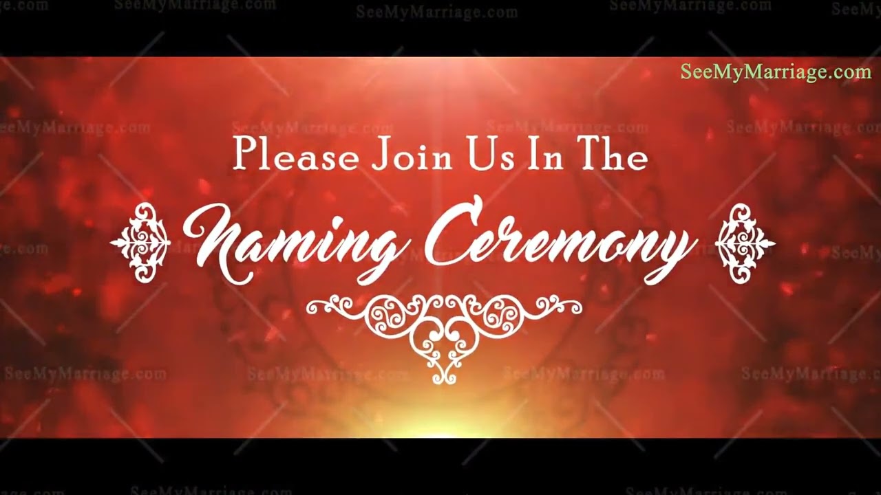 Baby Naming Ceremony Pink Theme Traditional Invitation With Falling Rose Petals 