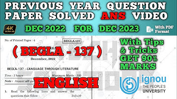 Begla 137 Solved question paper dec 2022 for dec 23 in English | Begla 137 Study material Dec 2023