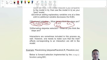 Model selection and evaluation: variable selection, stepwise search