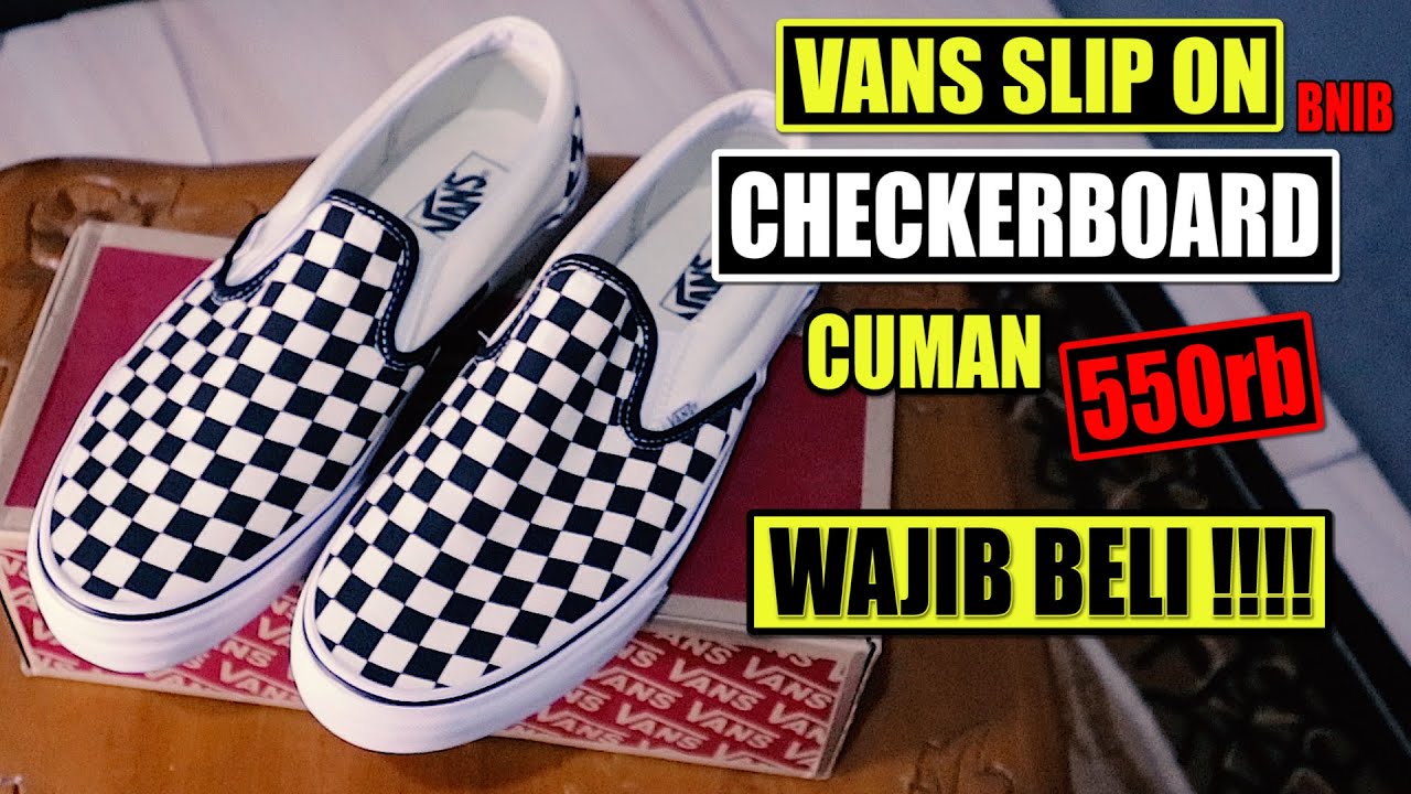 vans slip on checkerboard harga