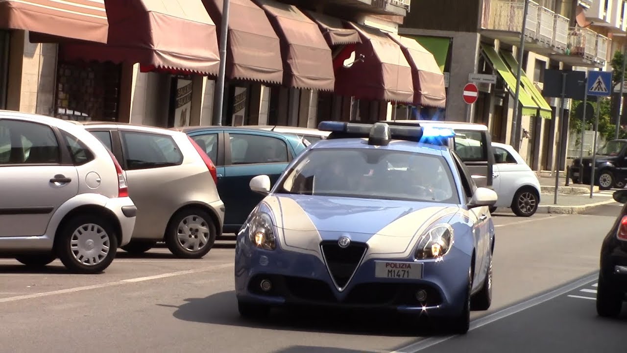 OMICIDI0 A LEGNANO, PARTENZA POLIZIA DI STATO IN SIRENA CON OMICIDA + ARRIVO POLIZIA DI STATO