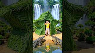 I Built a Secret Bamboo Tree House Ep7 Beautiful Handmade Bamboo Craft #shortsfeed #bamboo #shorts