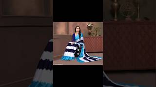 Elegant Georgette Color Block Saree with Running Blouse | Stylish Party Wear Saree for Women