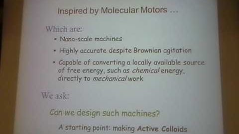 Active Colloids: Simple Building Blocks for Smart Functional Materials - Ramin Golestanian