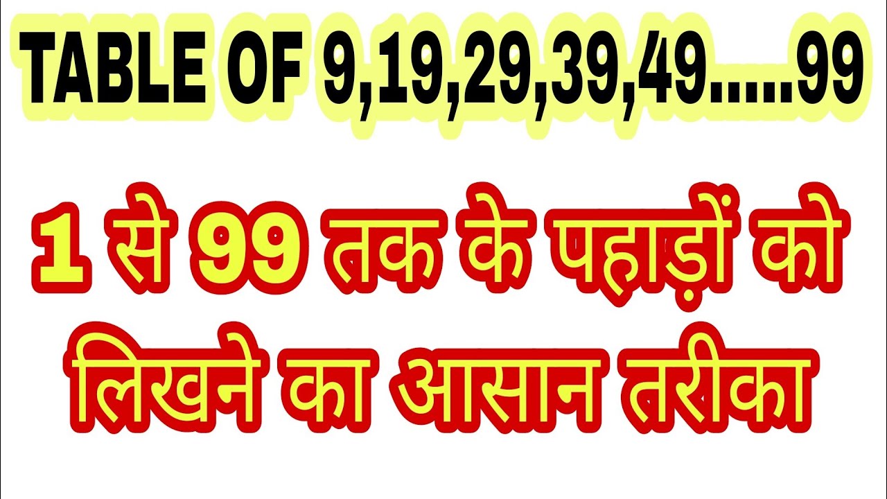 9 19 29 39 99 Ka Pahada 9 Ka Pahada Table Of 9 9 9-19-29-39-99-ka-pahada-9-ka-pahada-table-of-9-9