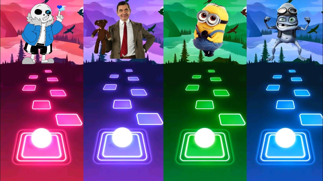Undertale vs Mr Bean vs Minions vs Axel F - Tiles Hop EDM Rush
