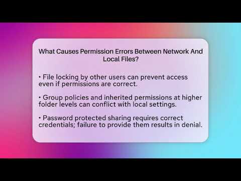 What Causes Permission Errors Between Network And Local Files? - Learn To Troubleshoot
