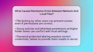 Celebrity What Causes Permission Errors Between Network And Local Files? - Learn To Troubleshoot Net Worth