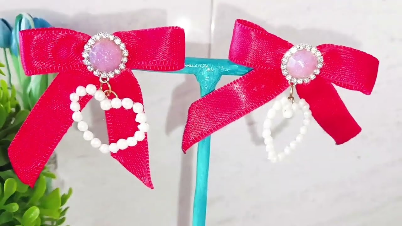 Diy pinteresty bow earrings ✨🎀