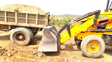 Eicher tractor 551 model full loading trolley process in stuck me road || JCB help in track||