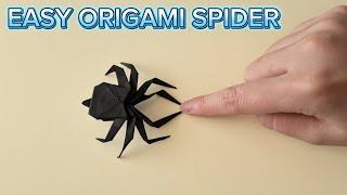  [Halloween Origami] How to Fold a Jumping Spider. Origami Spider. Origami Spin. Gấp con nhện giấy