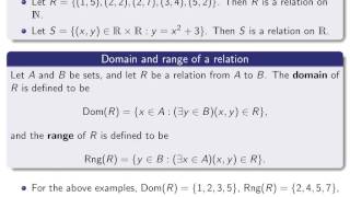 Section 3.1, part 1 Definition of relation