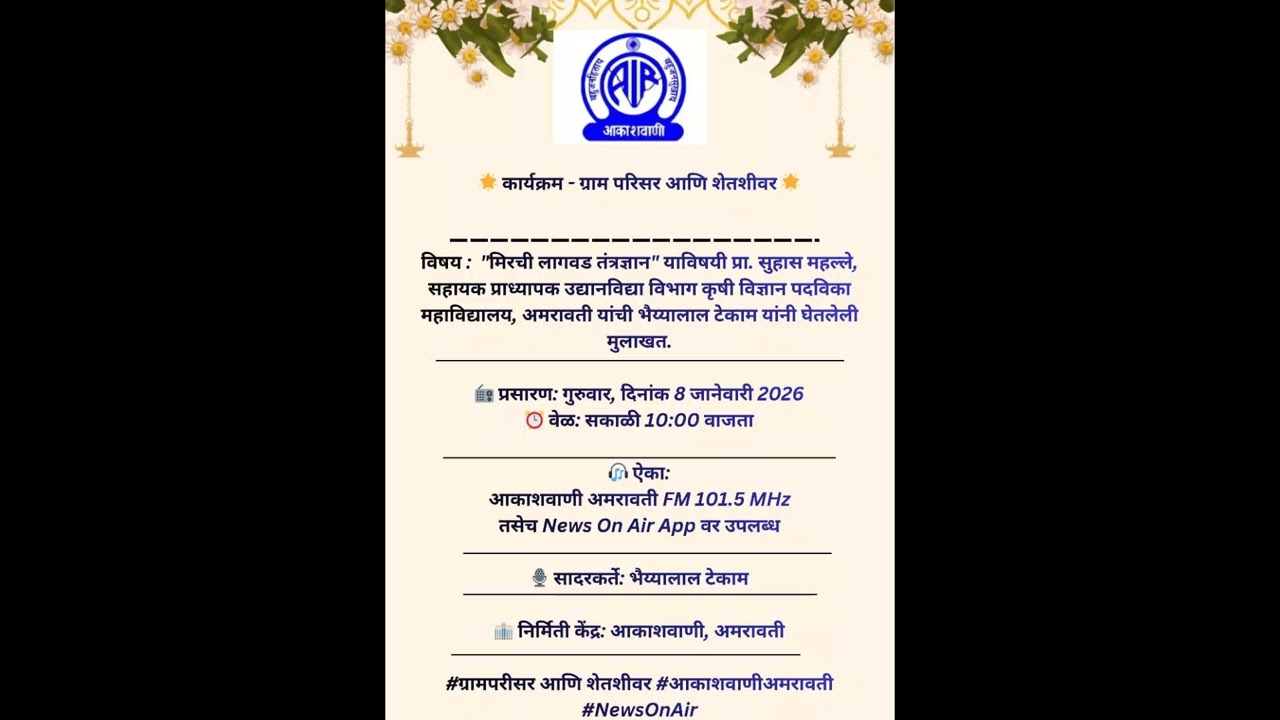 ✨ कार्यक्रम – ग्राम परिसर आणि शेतशिवार ✨, सादरकर्ता : भैयालाल टेकाम