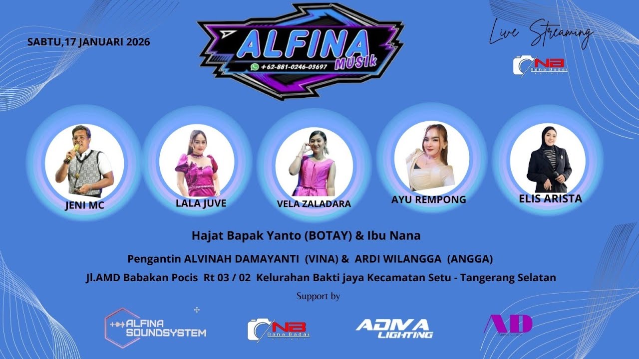 LIVE ALVINA MUSIC || JL AMD BABAKAN POCIS RT 03 RW 002 KELURAHAN BAKTI JAYA KECAMATAN SETU (SIANG )