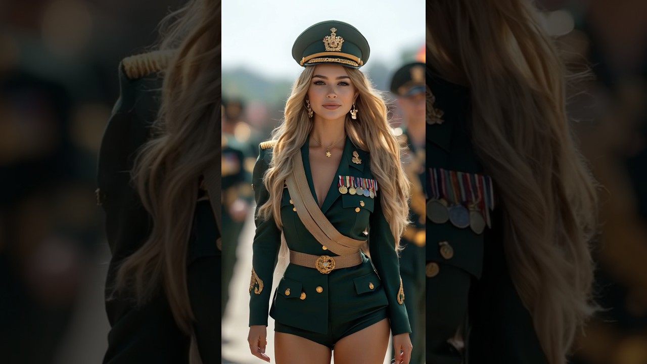 Stunning Female Soldier in Popeye Navy Uniform 
