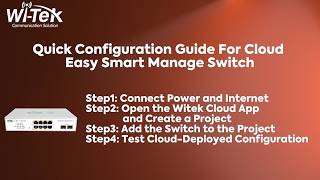 Quick configuration guide for cloud easy smart manage switch