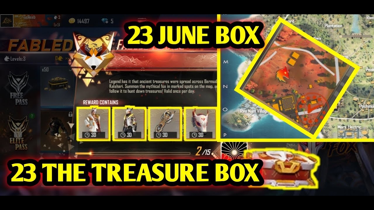 TREASURE BOX LOCATION DAY 23 // 23 JUNE LOCATION BOX//SK GAMERS YouTube