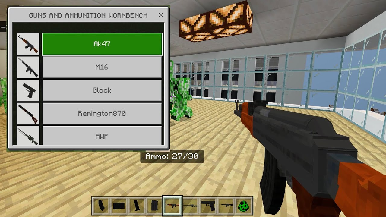 3D Guns+ ADDON in Minecraft PE - YouTube