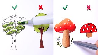 How to Draw - Easy 3D Tree Art & Tips