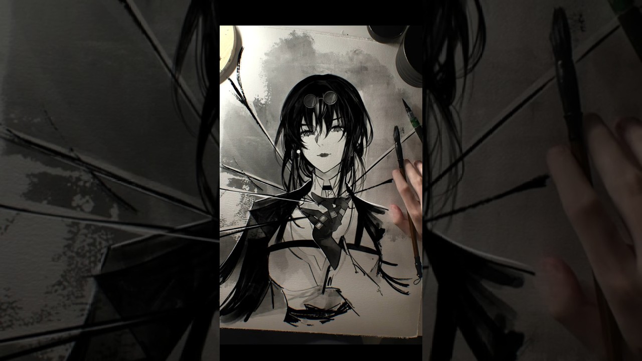 Drawing Kafka from Star Rail 