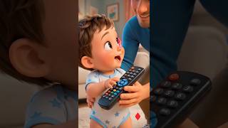 Kid with remote 🤩 #cutebaby #3danimation #adorablebaby #kids #videos , #kids, #kids songs