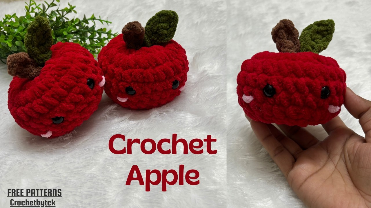🍎How to crochet an Apple plushie for beginners | EASY beginner friendly crochet tutorial