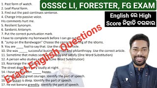 English Exact Question Asked In OSSSC LI, FORESTER, FORESTGUARD EXAM || BY SUNIL SIR