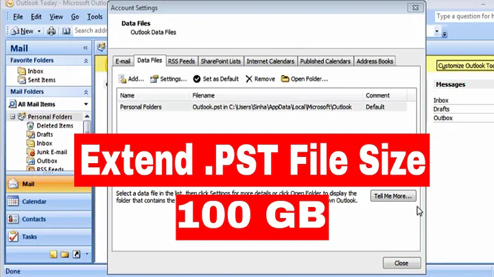 how to increase pst file size in outlook 2007 , 2010, 2013, 2016 | increase pst size outlook 2016