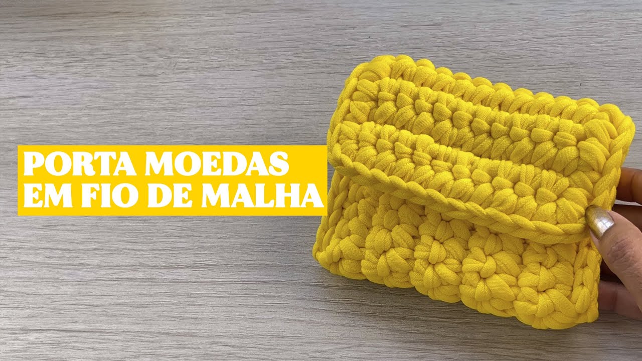 Crochê com Fio de Malha: Como Fazer um Porta Moedas Incrível 💛