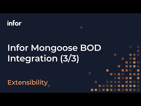 Infor Mongoose BOD Integration Part 3 of 3