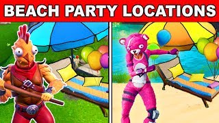 Dance At Different Beach Parties All Beach Party Locations 14 Days Of Summer Challenges Fortnite