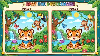 Baby Tiger Brain Teaser Spot 3 Differences Now