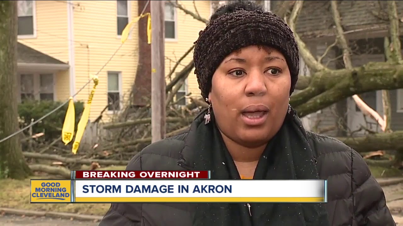 Severe storms cause damage, power outages in Akron - YouTube