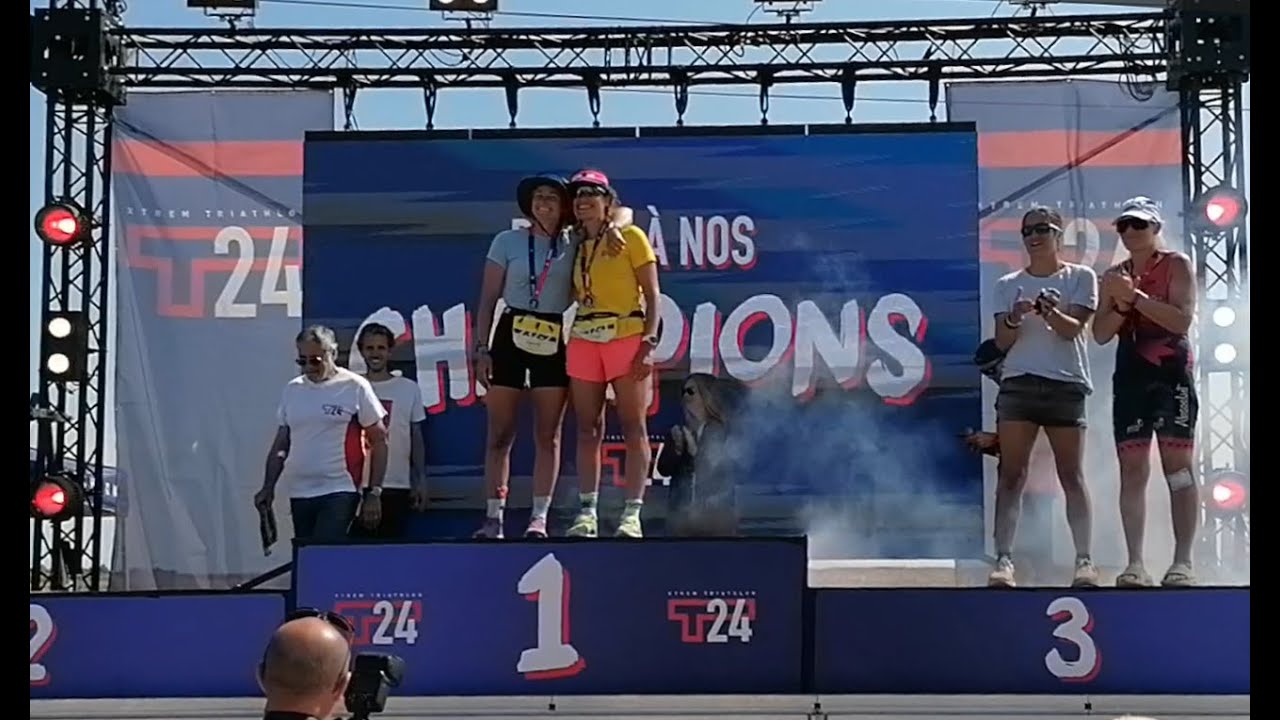 1er PLACE au T24 XTREM TRIATHLON ile de Ré en Duo Marine LELEU & Myriam ALFATH Team SOURIS SOURIRE