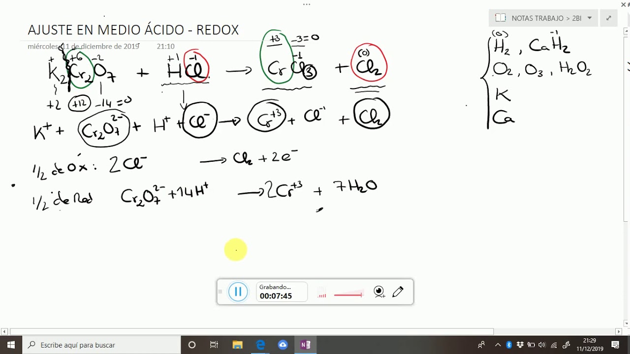 Ajuste Redox En Medio Ácido Youtube