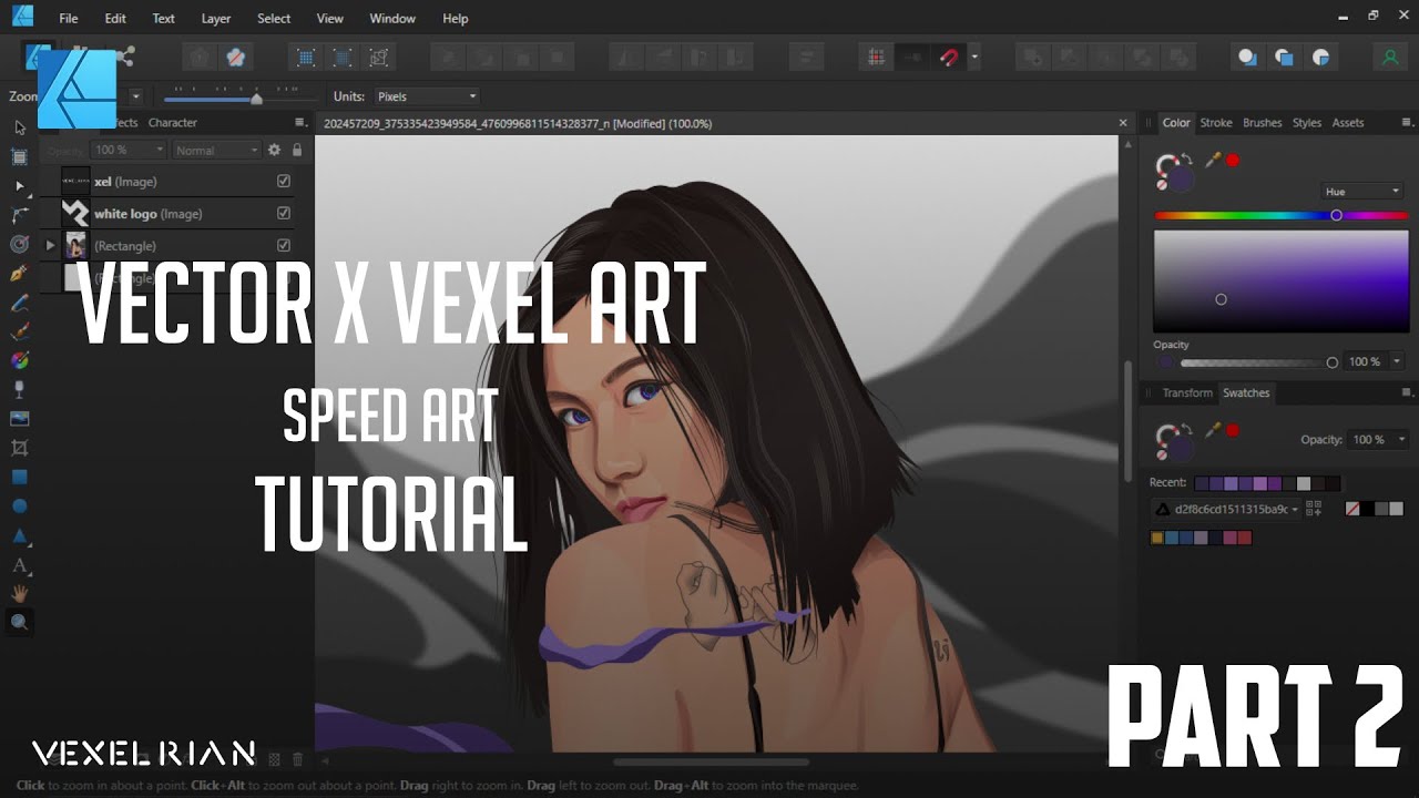 How to Make Vector x Vexel Art in Affinity Designer | Timelapse / Speed ...