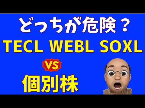 3倍ETF（TECL, SOXL, WEBL, SPXL）と個別株の"リスク"を比較する動画