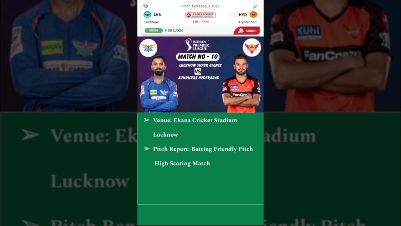 LKN vs SRH IPL Dream11 Team 