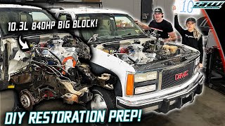 GMT400 Chevy/GMC Front Clip Removal & 632ci Big Block First Mock Up! (Uncle George Suburban Build)
In this video we show you how to take the front clip off of an OBS GMT400 Chevy GMC k1500 k2500 etc! We also mock up our BluePrint Engines 632ci BBC for the very first time to check fitment of the motor mounts oil pan and other things. Soon to come is the removal of the full body and getting the frame on a rotisserie so we can start prepping it for por15! So make sure you have upload notifications turned on if you want to follow our at home restoration!
Merchandise: https://stapletonautoworks.com
Instagram: stapleton42_
Facebook: Stapleton42
Supplements I Use: https://1stphorm.com/stapleton42
Business Inquiries: mdstapleton42@gmail.com GMT400 Chevy/GMC Front Clip Removal & 632ci Big Block First Mock Up! (Uncle George Suburban Build)
